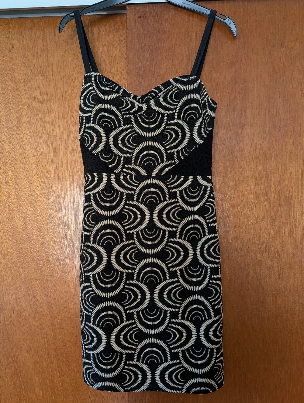 Free People Black & Cream Cami Y2K 90s Bodycon Dress